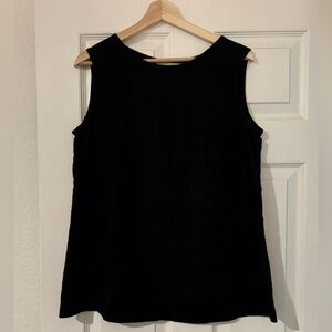 Elizabeth Suzann Petra Tank. Black linen. Size Medium.